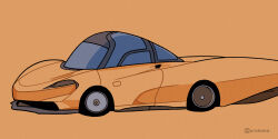  car commentary_request engineering_nonsense kayatsu_urotoma mclaren mclaren_speedtail motor_vehicle no_humans orange_background orange_car original simple_background sports_car twitter_username vehicle_focus 