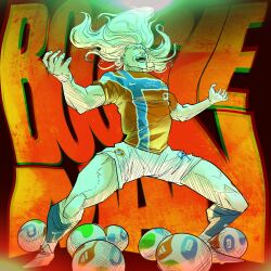  1boy 2026_fifa_world_cup ball blonde_hair closed_eyes commentary erling_haaland ethevine floating_hair hair_up highres long_hair male_focus norwegian_national_soccer_team_uniform outstretched_arms real_life shorts soccer_ball soccer_uniform solo sportswear world_cup 