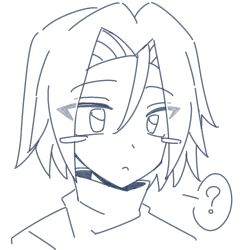  1boy ? bangeguairen01123 black_gloves blush gloves greyscale james_(pokemon) monochrome pokemon pokemon_(anime) pokemon_(classic_anime) portrait sketch solo solo_focus team_rocket team_rocket_uniform white_background 