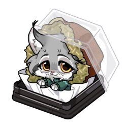 1boy animal_ears cat_boy cat_ears chibi chibi_only closed_mouth commentary_request dubai_chocolate furry furry_male green_sweater korean_commentary looking_at_viewer male_focus pawbert_lynxley ramakun_n smile sweater whiskers zootopia zootopia_2 