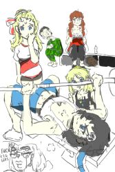  2boys 4girls belarusian_flag_print black_hair black_tank_top blonde_hair blue_eyes character_request facial_hair freckles glasses hair_ribbon igor_girkin jojo_no_kimyou_na_bouken lera_(sighttobehold) long_hair lying marichka multiple_boys multiple_girls mustache non-web_source on_back original paulinka_(japanon) peace_symbol real_life ribbon russian_anti-war_flag russo-ukrainian_war sighttobehold svinorezka tank_top ukrainian_flag white_blue_white_flag white_tank_top 
