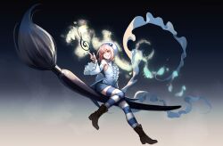  1girl absurdres amulet_spade beret blue_bow blush bow full_body hair_ornament hat highres hinamori_amu inga2ooo jewelry magical_girl naughty_face non-web_source pink_hair shoes short_hair shorts shugo_chara! sitting smile solo stoking witch yellow_eyes 