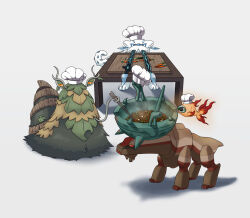  alt_text animal_focus breadstickslug carrot chef_hat chi-yu_(pokemon) chien-pao closed_mouth clothed_pokemon colored_sclera commentary cutting_board english_commentary food full_body hat highres holding mundane_utility narrowed_eyes no_humans noodles orange_sclera pokemon pokemon_(creature) pokemon_focus red_sclera shadow simple_background steam table ting-lu v-shaped_eyes white_background white_eyes white_hat wo-chien yellow_sclera 