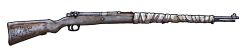  absurdres bandages bayonet bolt_action from_side gun gun_sling highres no_humans original rifle scope simple_background weapon weapon_request white_background wide_image yihan_world 