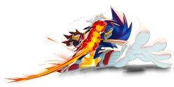  2boys black_fur blue_fur closed_mouth commentary dodging english_commentary fighting furry furry_male gloves grin hedgehog_boy highres jazzebee kicking looking_at_another male_focus multiple_boys red_shoes shadow_the_hedgehog shoes signature smile sonic_(series) sonic_the_hedgehog white_background white_gloves 