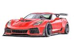  car chevrolet chevrolet_corvette chevrolet_corvette_c7 colored_pencil_(medium) highres motor_vehicle no_humans original red_car shadow solo spoiler_(automobile) sports_car sting_custom traditional_media vehicle_focus white_background 