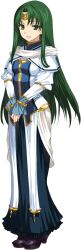  1girl circlet green_eyes grey_hair highres maris_amaryllis non-web_source ono_no_imoko rance_(series) rance_01 solo standing 