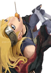  1boy absurdres akatsuki_uniform asymmetrical_bangs black_eyeliner black_nails blue_eyes candy commentary_request crossed_legs dansyaku deidara_(naruto) eyeliner fishnet_top fishnets food food_in_mouth forehead_protector grey_pants highres lollipop lollipop_in_mouth looking_at_viewer makeup male_focus naruto_(series) naruto_shippuuden open_clothes open_robe pants robe sandals sitting tongue tongue_out white_background 