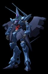  beam_cannon cable commentary_request emblem extra_eyes gundam gundam_gquuuuuux hambrabi highres keng666 logo mecha mecha_focus mobile_suit no_humans original realistic robot roundel science_fiction space titans_(gundam) zero_gravity zeta_gundam 