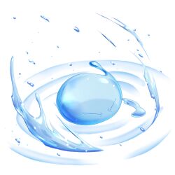 artist_request from_above game_asset grand_summoners no_humans official_art rimuru_tempest_(slime) simple_background slime_(creature) tensei_shitara_slime_datta_ken third-party_source transparent_background v-shaped_eyes water 