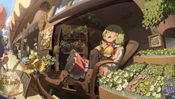  6+girls absurdres aki_minoriko aki_shizuha antennae apron bag black_skirt black_vest blonde_hair blue_flower blue_hat blue_shirt blue_skirt blue_sky blue_vest boots bound brown_boots brown_pantyhose chair character_print chinese_commentary cirno closed_eyes closed_mouth collared_shirt commentary_request contemporary daiyousei day flower flower_request frilled_skirt frills green_hair grocery_bag hair_ribbon hat highres holding holding_bag hug kazami_yuuka kinoko_(kino2435006) kirisame_marisa long_sleeves mary_janes medicine_melancholy multiple_girls on_chair onozuka_komachi open_mouth outdoors pantyhose pink_flower pink_rose plant plastic_bag potted_plant purple_flower red_hair red_ribbon red_skirt red_vest ribbon rope rose shelf shiki_eiki shirt shoes shop shopping_bag skirt skirt_set sky sleeping socks sunflower tied_up_(nonsexual) touhou translation_request vest watering_can white_apron white_flower white_shirt white_socks witch_hat wriggle_nightbug yellow_flower 