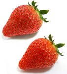  commentary_request food food_focus fruit leaf no_humans original realistic simple_background still_life strawberry tainosuke white_background 