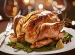  blurry blurry_background chicken_(food) depth_of_field food food_focus fork highres leaf no_humans original plate still_life tainosuke 