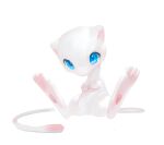  blue_eyes commentary_request full_body highres mew_(pokemon) no_humans pokemon pokemon_(creature) simple_background sitting solo tail toiku white_background 