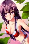  breasts cleavage highres kanzaki_yomogi long_hair purple_eyes purple_hair startrain swimsuit swimsuit yasuyuki 