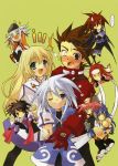  4girls 5boys :3 absurdres axe black_hair blonde_hair blue_hair chibi colette_brunel everyone genis_sage highres ito_noizi itou_noiji kratos_aurion lloyd_irving multiple_boys multiple_girls pink_hair presea_combatir raine_sage redhead regal_bryant sheena_fujibayashi silver_hair sword tales_of_(series) tales_of_symphonia weapon zelos_wilder 