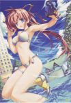  bikini bleed_through blue_eyes boots brown_hair comic_party fue fue_(tsuzuku) highres jpeg_artifacts long_hair ponytail side-tie_bikini solo swimsuit swimsuit takase_mizuki tokyo_big_sight water_gun 