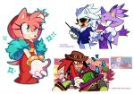  3girls 4boys amy_rose angry animal_ears animal_nose anne_of_green_gables apron aqua_outline arcade_cabinet arm_behind_back aviator_sunglasses bare_shoulders bat_ears bat_girl bat_wings black_fur black_hair black_wings blaze_the_cat blue_eyeshadow blue_jacket blush bob_cut body_fur bottomless breasts broken brown_headwear brown_vest cabbie_hat cake candle cat_ears cat_girl cat_tail clenched_teeth closed_eyes closed_mouth commentary_request constricted_pupils controller cowboy_shot crocodilian cropped_legs dress earpiece eyeshadow feather_boa flame_print folding_fan food food_on_head forehead_jewel fur-trimmed_gloves fur_(clothing) fur_trim furry furry_female furry_male gem gloves green_apron green_eyes green_headwear grey_shirt hair_tie hairband half-closed_eyes hand_fan hand_up happy hat highres holding holding_fan holding_walkie-talkie interlocked_fingers jacket jewelry joystick knuckles_the_echidna korean_commentary korean_text light_blush long_dress long_hair long_sleeves looking_at_another makeup multicolored_hair multiple_boys multiple_girls object_on_head open_clothes open_mouth open_vest outline own_hands_together pink_fur pink_hair purple_dress purple_fur purple_hair purple_jacket red_dress red_fur red_gemstone red_hairband redhead reference_inset reptile_boy rimless_eyewear ring rouge_the_bat sash screencap_inset shadow_the_hedgehog shirt short_hair short_sleeves side_slit sidelocks silver_the_hedgehog simple_background sleeveless sleeveless_dress small_breasts smile sonic_(series) sparkle standing streaked_hair sunglasses sweat tail teeth the_murder_of_sonic_the_hedgehog topknot translation_request two-tone_fur two-tone_hair v_arms vector_the_crocodile vest violet_eyes walkie-talkie weon1119 white_background white_fur white_gloves white_hair white_outline wings yellow-framed_eyewear yellow_eyes 