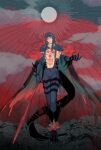  bare_pectorals blue_hair bodypaint cape chest_tattoo closed_eyes clouds cloudy_sky cu_chulainn_(fate) cu_chulainn_alter_(fate) dark_blue_hair dark_persona detached_hood dragon_tail facepaint fate/grand_order fate_(series) fingernails full_body fur-trimmed_cape fur_trim gloves highres holding holding_polearm holding_weapon hood hood_up long_hair male_focus monster_boy osoba_(smen29) outdoors pectorals polearm sharp_fingernails sky solo spear spikes tail tattoo weapon 