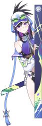  big black breasts, eyes, hair, puple slim tsubame_(black_survival), waist, 