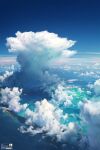  artist_logo blue_sky clouds dated day from_above highres island no_humans ocean original outdoors scenery sky twitter_username yucong_tang 