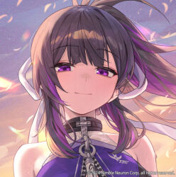  big black breasts, eyes, hair, puple slim tsubame_(black_survival), waist, 