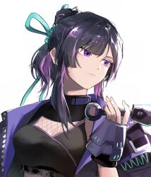  big black breasts, eyes, hair, puple slim tsubame_(black_survival), waist, 