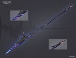  concept_art copyright english_text glowing glowing_weapon highres no_humans polearm spear tagme weapon wuthering_waves 