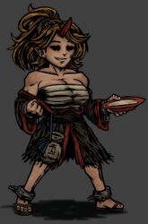  alcohol animated animated_gif cuffs cup darkest_dungeon gourd horns hoshiguma_yuugi lowres oni pointy_ears sakazuki sake shackles single_horn touhou 