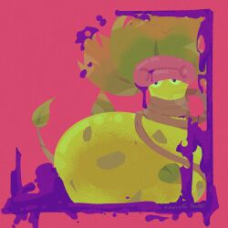  absurdres colored_skin highres leaf mega_pokemon mega_victreebel nama86 no_humans pink_lips plant pokemon pokemon_(creature) pokemon_focus simple_background solo victreebel vines yellow_skin 
