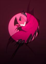 1boy 2theart0704 absurdres arthropod_boy black_skin cape cloak colored_skin grimm_(hollow_knight) highres hollow_knight mask red_cape red_eyes spotlight standing white_mask 
