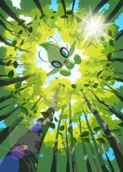  :d antennae aqua_eyes blue_sky celebi clouds day fairy_wings forest from_below full_body game_asset hyogonosuke leaf lens_flare looking_at_viewer nature official_art open_mouth outdoors pokemon pokemon_(creature) pokemon_focus pokemon_tcg pokemon_tcg_pocket sky smile solo sunlight third-party_source tree wings 
