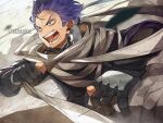  1boy black_gloves boku_no_hero_academia commentary_request gloves male_focus open_mouth purple_hair scarf shinsou_hitoshi short_hair solo teeth tonbanlove twitter_username violet_eyes 