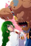  1boy 1girl bald closed_mouth dark-skinned_male dark_skin echo_(circa) long_hair smile tales_of_(series) tales_of_destiny 