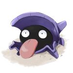  black_eyes commentary_request full_body haisato_(ddclown14) looking_up no_humans pokemon pokemon_(creature) sand shellder signature solo spikes tongue white_background 