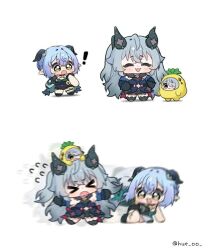 >_< chasing dracaene_sunbringer eldreda_sunbringer hue_oo long_hair lucia_elowen multiple_girls zenless_zone_zero