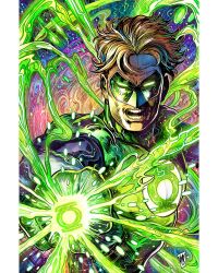  1boy 2025 abstract_background artist_logo black_bodysuit bodysuit border colorful_background dated dc_comics domino_mask english_commentary eye_mask glowing glowing_eyes glowing_hand green_bodysuit green_eyes green_hair green_lantern green_lantern_(series) hair_flowing_over hal_jordan highres logo male_focus mask multicolored_bodysuit muscular muscular_male power_ring_(green_lantern) short_hair solo superhero_costume teeth two-tone_bodysuit vinartwork white_border 
