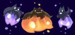  :3 alternate_color animated animated_gif bedupolker blue_background glowing halloween jack-o'-lantern no_humans pokemon pokemon_(creature) pokemon_focus pumpkaboo shiny_pokemon simple_background 