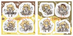  1girl animal_ears apron back_bow black_skirt black_vest blonde_hair bow braid broom cat_ears cat_girl cat_tail cherry chibi chibi_only chocolate chocolate_on_body chocolate_on_hair closed_eyes commentary_request crossed_bandaids defeat eating food food_on_body fruit full_body hair_bow highres holding holding_broom holding_spoon kemonomimi_mode kirisame_marisa long_hair missing_headwear multiple_views mushroom on_plate one_eye_closed open_mouth plate sample_watermark side_braid single_braid skirt sleeping smile speech_bubble spoon star_(symbol) tail tearing_up touhou translation_request tsumurikoto very_long_hair vest waist_apron watermark white_apron white_bow yellow_eyes 