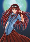  1girl blush hairband long_hair long_skirt red_hair red_skirt skirt solo tagme tohno_akiha tsukihime vermillion_akiha 