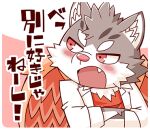  1boy animal_ears blush cat_boy cat_ears chibi collared_shirt crossed_arms fang feathered_wings furry furry_male grey_fur looking_to_the_side lowres male_focus neck_fur official_art open_mouth orange_shirt orange_wings pink_background pink_eyes sasaki_sakichi shirt shirt_under_shirt sitri_(housamo) solo text_focus thick_eyebrows tokyo_afterschool_summoners translation_request transparent_background tsundere two-tone_background two-tone_fur upper_body white_shirt wings 