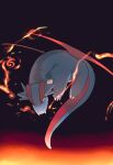  absurdres claws dragon fangs fire highres no_humans pokemon pokemon_(creature) red_wings salamence shimazaki1152 simple_background solo tail wings 