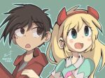 1boy 1girl blonde_hair blue_eyes brown_eyes brown_hair couple horns marco_diaz mole star_butterfly star_vs_the_forces_of_evil