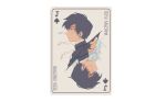  1boy angry black_hair card card_(medium) character_name closed_mouth commentary english_commentary from_side gakuran kageyama_ritsu male_focus mob_psycho_100 mp100days playing_card profile school_uniform short_hair simple_background spade_(shape) white_background 