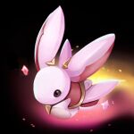  animal black_background huangse_de_dan_tong league_of_legends looking_at_viewer multicolored_background no_humans pink_background rabbit solo star_guardian_(league_of_legends) yellow_background 