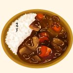  curry food food_focus mitsuba97 no_humans original plate rice simple_background still_life tan_background 