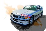  2023 artist_name bmw bmw_e36 bmw_m3 car commentary_request headlight highres left-hand_drive motor_vehicle nimbus_goldbrum no_humans original realistic rear-view_mirror spoiler_(automobile) steering_wheel vehicle_focus 