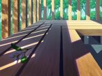  absurdres bush day fence flower forest highres leaf nature no_humans original plank plant scenery shadow sunlight wooden_fence wooden_floor yu02257951 