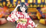 black_eyes black_hair blush long_hair love_live!_nijigasaki_high_school_idol_club love_live!_school_idol_festival_2 smile wink yukata yuuki_setsuna_(love_live!)