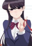 1girl atelier_gons black_hair komi-san_wa_komyushou_desu komi_shouko long_hair pinky_out pinky_swear red_string